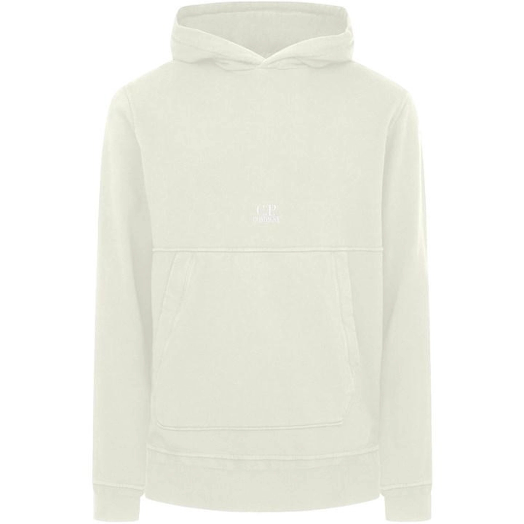CP Company Embroiderd Logo Hoodie - White